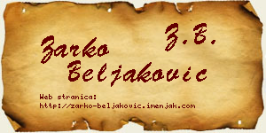 Žarko Beljaković vizit kartica